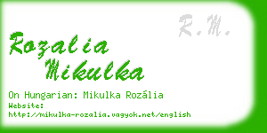 rozalia mikulka business card